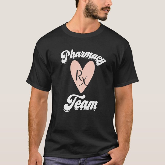 Pharmacy Tech Team Pharmacy Week Rx Pink Heart App T-Shirt (Vorderseite)