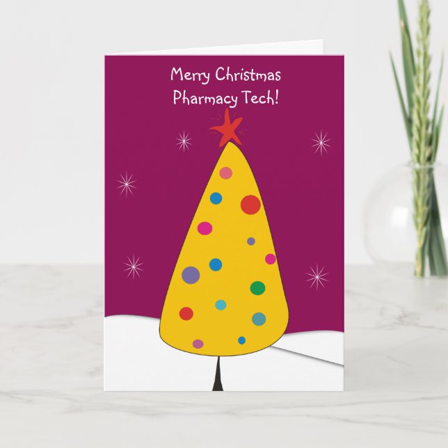 Pharmacy Tech Weihnachtskarten #4 Magenta Feiertagskarte (Vorderseite)