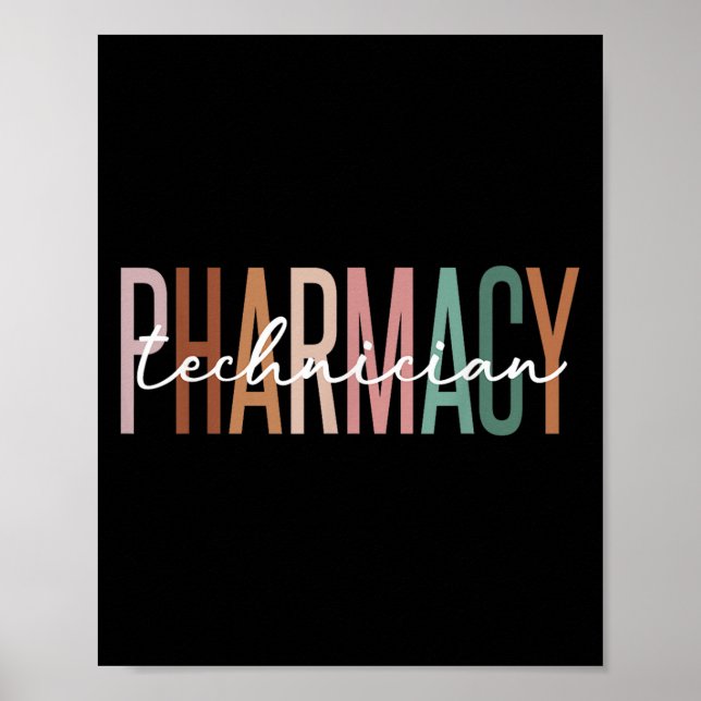 Pharmacy Technician Certified Pharm Tech Pharmacis Poster (Vorne)