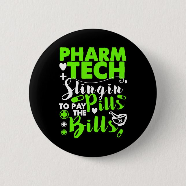 Pharmacy Technician Funny Shirt Button (Vorderseite)