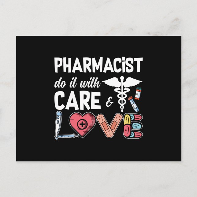 Pharmacy Technician Pharmacist Do It With Care Postkarte (Vorderseite)