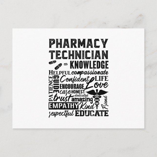 Pharmacy Technician Quote Medicine Pharmacists Postkarte (Vorderseite)