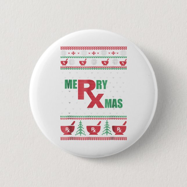 Pharmacy ugly Christmas - Merry Xmas Button (Vorderseite)
