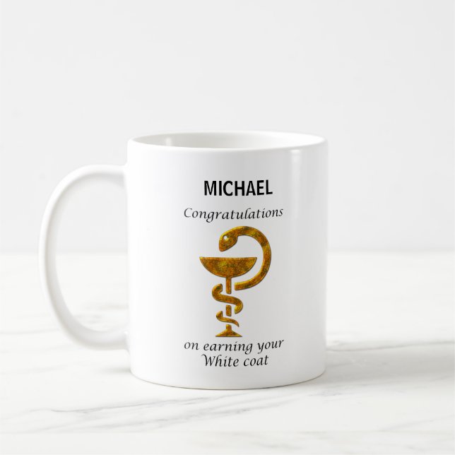 Pharmacy White Coat Zeremonie Herzlichen Glückwuns Kaffeetasse (Links)