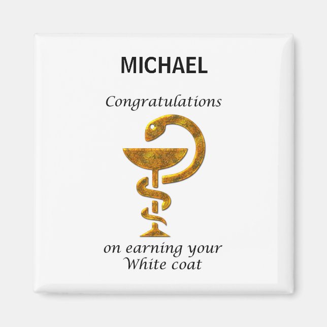 Pharmacy White Coat Zeremonie Herzlichen Glückwuns Magnet (Vorne)