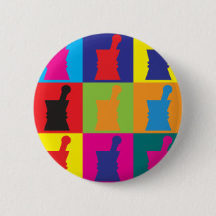 Pharmakologie-Pop-Kunst Button