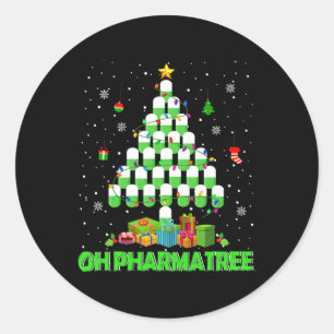 Pharmatree Christmas Tree Pharmacy Mediation P Runder Aufkleber