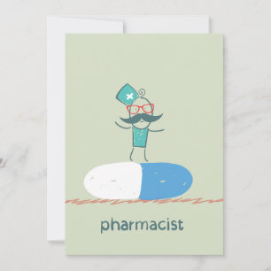 Pharmazeutischer Unternehmer auf einer Tablette Einladung