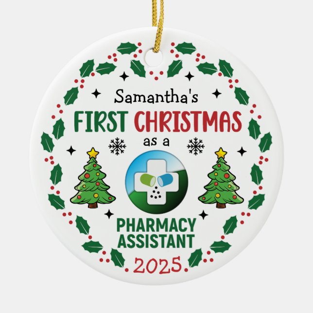 Pharmazeutischer Unternehmer Erste Weihnachtszeit  Keramik Ornament (Vorne)