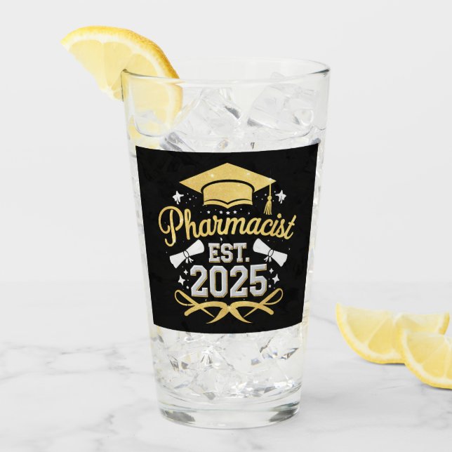 Pharmazeutischer Unternehmer Est 2025 Pharmazeutis Glas (Vorderseite Ice)