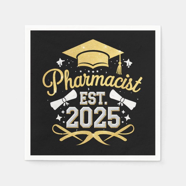 Pharmazeutischer Unternehmer Est 2025 Pharmazeutis Serviette (Vorderseite)