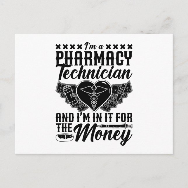 Pharmazeutischer Unternehmer Medicine Tech I bin P Postkarte (Vorderseite)