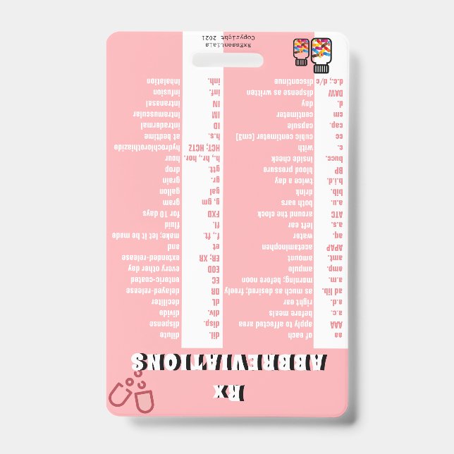 Pharmazeutischer Unternehmer - Rx Abbreviations (S Ausweis (Vorderseite)