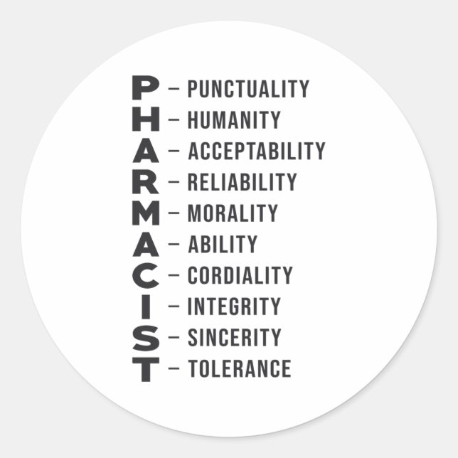 Pharmazeutischer Unternehmer Tech Pharmacist Medic Runder Aufkleber (Vorderseite)