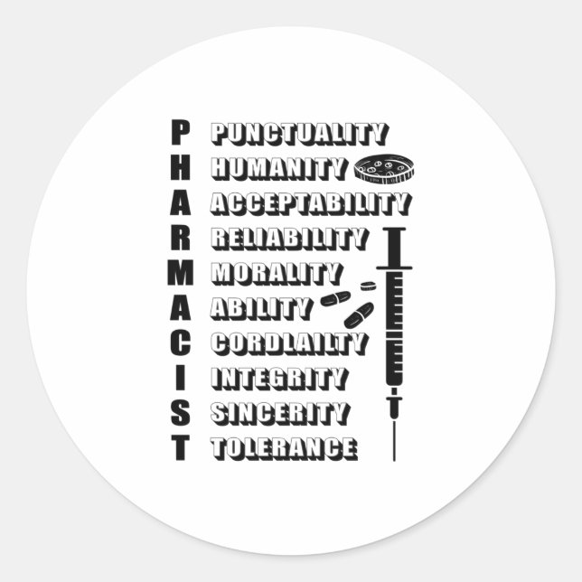 Pharmazie Apotheker Zitat Runder Aufkleber (Vorderseite)