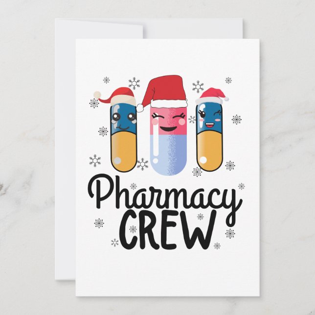 Pharmazie-Crew. Apotheker Weihnachts-T - Shirt Einladung (Vorderseite)