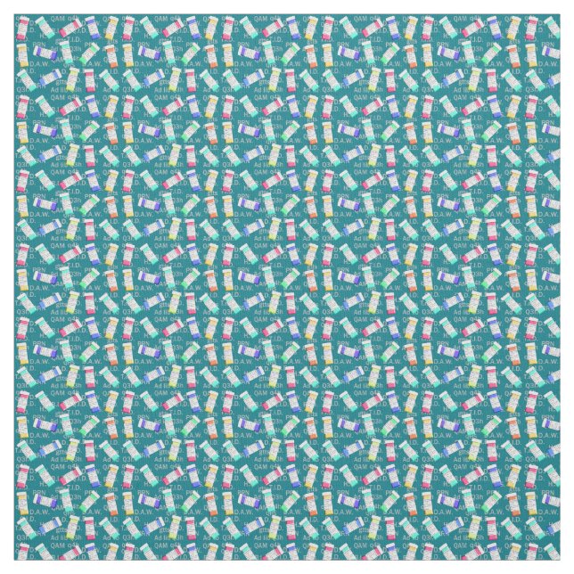 Pharmazie Fabric Aquamarin Blue Stoff (Muster)