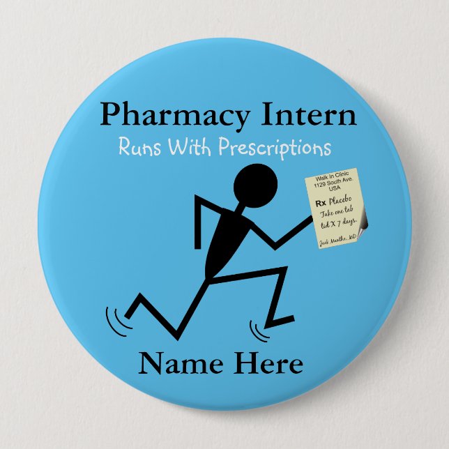 Pharmazie Intern Name Buttone Abzeichen Blau Button (Vorderseite)