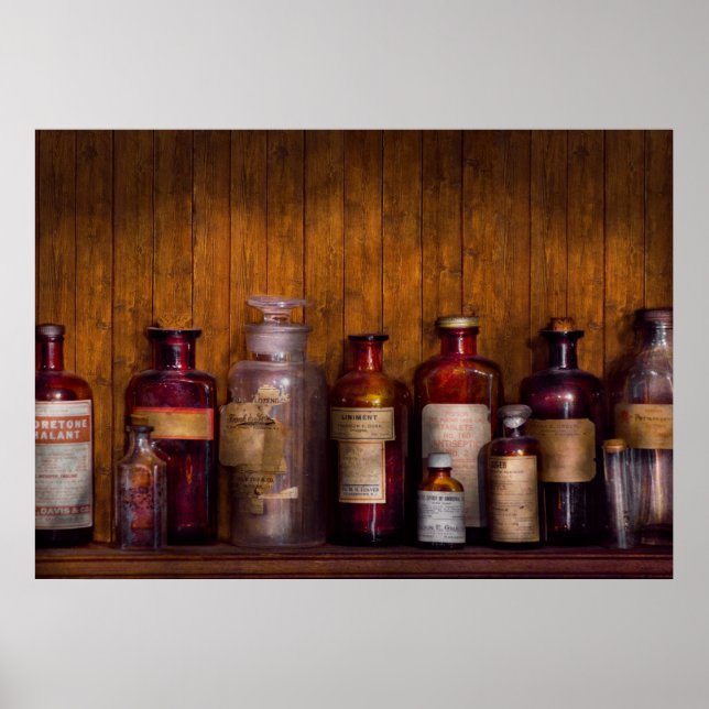 Pharmazie - Liniment, Lozenges & Antiseptik Poster (Vorne)