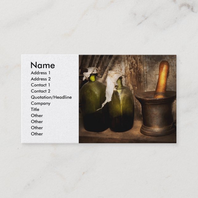 Pharmazie - Pestle - Zuhause - Mittel Visitenkarte (Vorderseite)