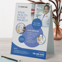 Pharmazie Services Custom Table Tent Sign