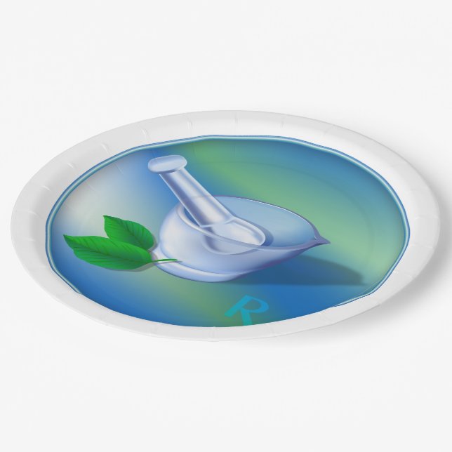 Pharmazie-Symbol Pappteller (Schrägansicht)