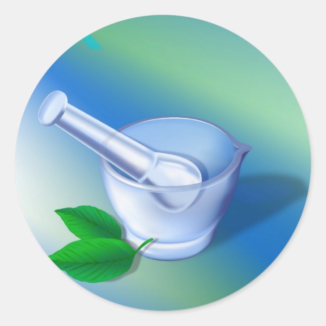 Pharmazie-Symbol Runder Aufkleber (Vorderseite)