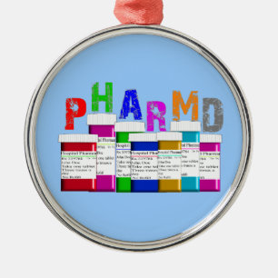 PharmD Apotheken-Studenten-Weihnachtsverzierung Silbernes Ornament