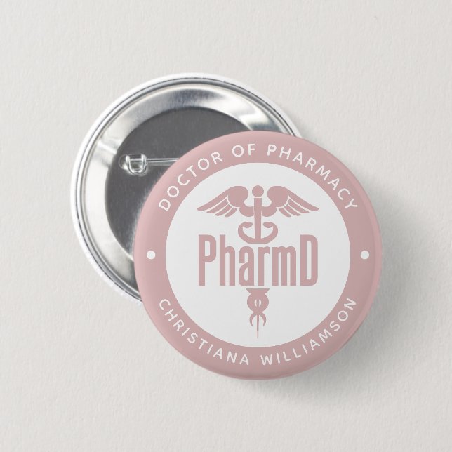 PharmD Arzt des Pharmazeutischen Abschlusses Apoth Button (Vorne & Hinten)