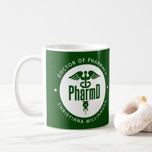 PharmD Arzt des Pharmazeutischen Abschlusses Apoth Kaffeetasse (Mit Donut)