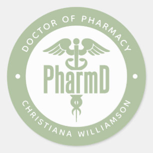 PharmD Arzt des Pharmazeutischen Abschlusses Apoth Runder Aufkleber