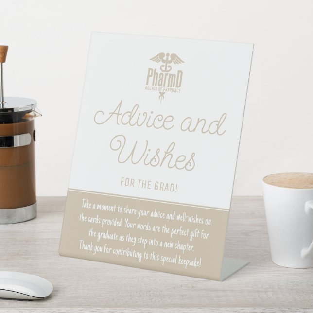 PharmD Arzt für Pharmacy Grad Ratschläge und Wünsc Sockelschild (In SItu)