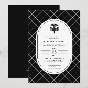 PharmD Doktor der Pharmazie Abschluss Karo Muster Einladung