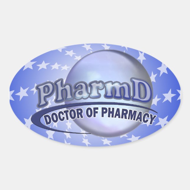 PharmD LOGO - DOCTOR OF PHARMACY Ovaler Aufkleber (Vorderseite)