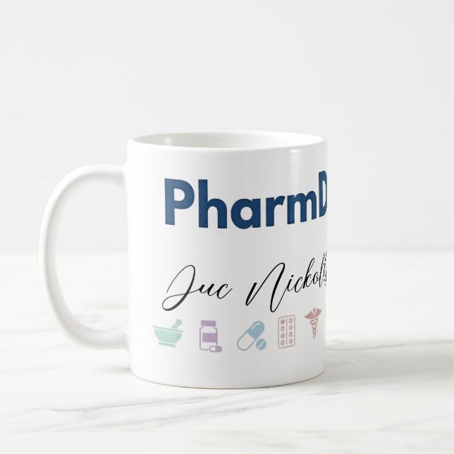 PharmD Personalized Mug | Minimal Modern Pharmacis Kaffeetasse (Links)