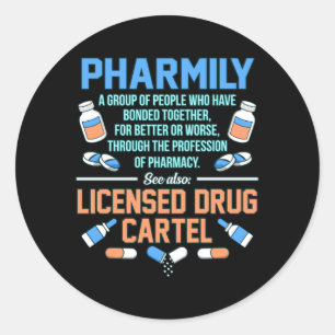 Pharmily Pharmacist Technician Pharmacy PharmD Runder Aufkleber