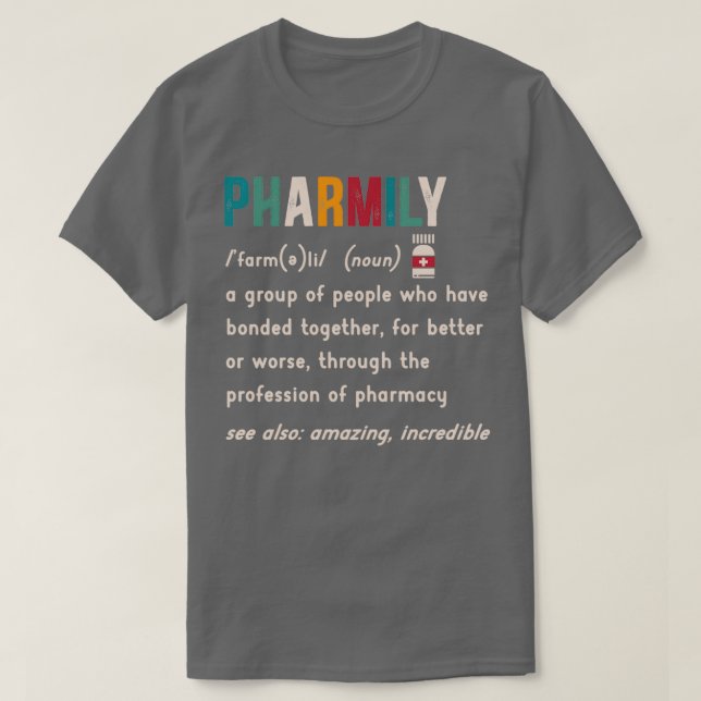 Pharmily Pharmacy Squad Apothekerin lizenzierte Kl T-Shirt (Design vorne)