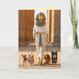 Pharoah Walkin' the Dog Card Feiertagskarte