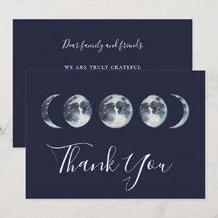 Phase Navy Blue Celestial Moon Dankeskarte
