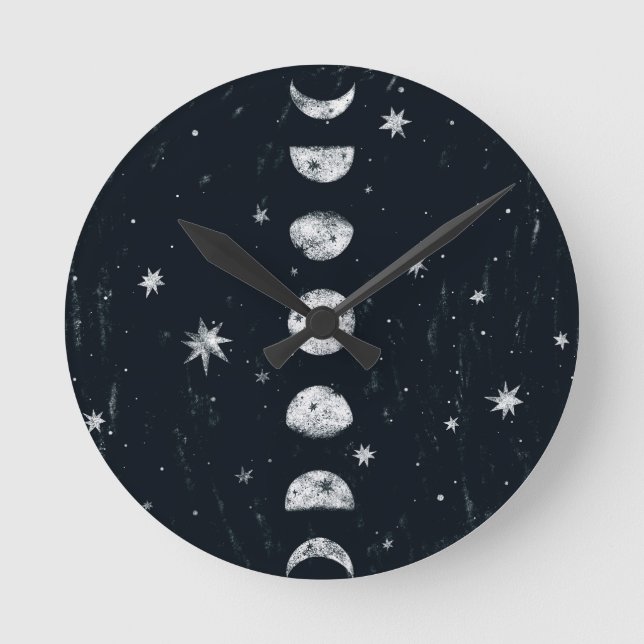 Phasen der Mond-Acrylmauer-Uhr Runde Wanduhr (Vorderseite)
