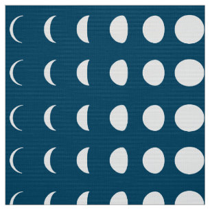 Phasen des Mondes auf Deep Midnight Blue Stoff