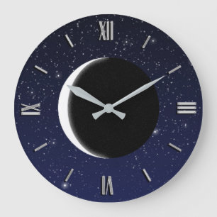 Phasen des Mondes Große Wanduhr