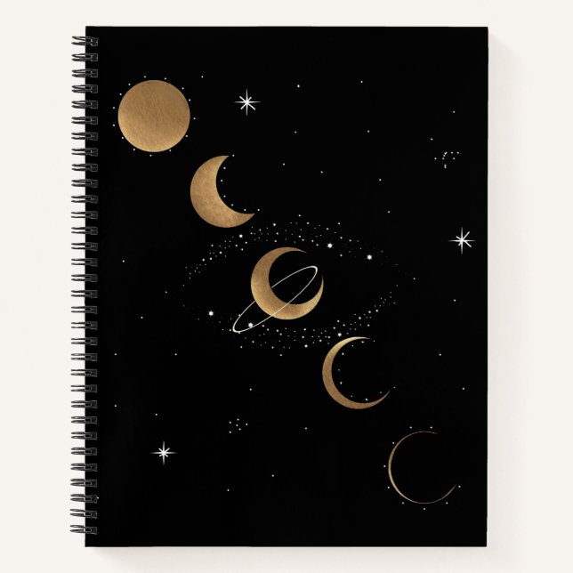 Phasen des Moon Spiral-Notebooks Notizbuch (Vorderseite)