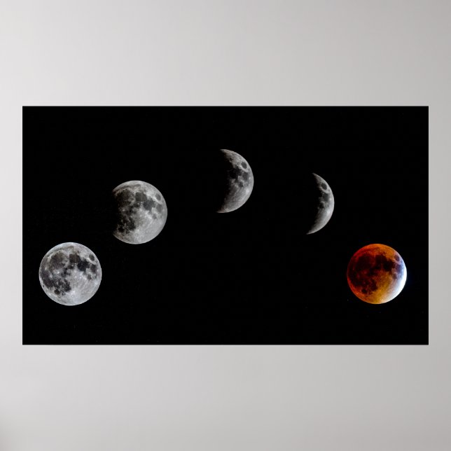 Phasen des Super Blood Moon Poster (Vorne)