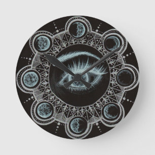 Phases of the Moon Eye Runde Wanduhr