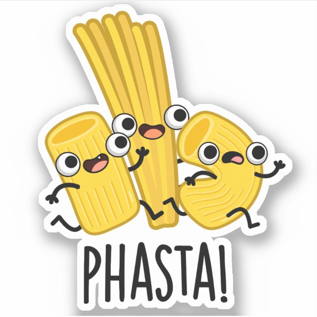 Phasta Funny Fast Pasta Pun Aufkleber (Vorderseite)