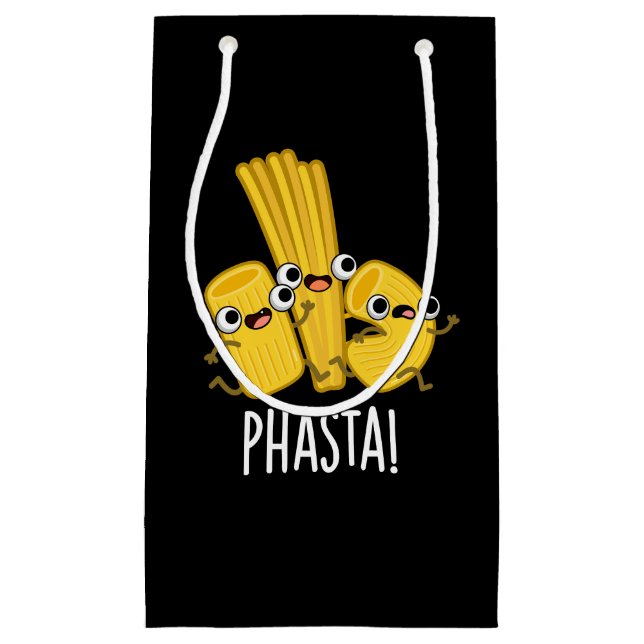 Phasta Funny Fast Pasta Pun Dark BG Kleine Geschenktüte (Vorderseite)
