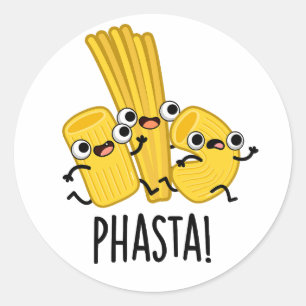 Phasta Funny Fast Pasta Pun Runder Aufkleber