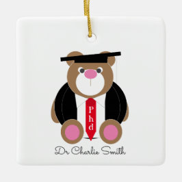Phd Abschluss Bear gratulieren Keramikornament