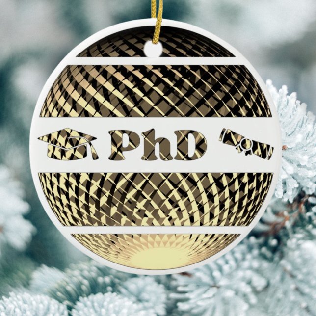 PhD Abschluss Gold Keramik Ornament (Von Creator hochgeladen)